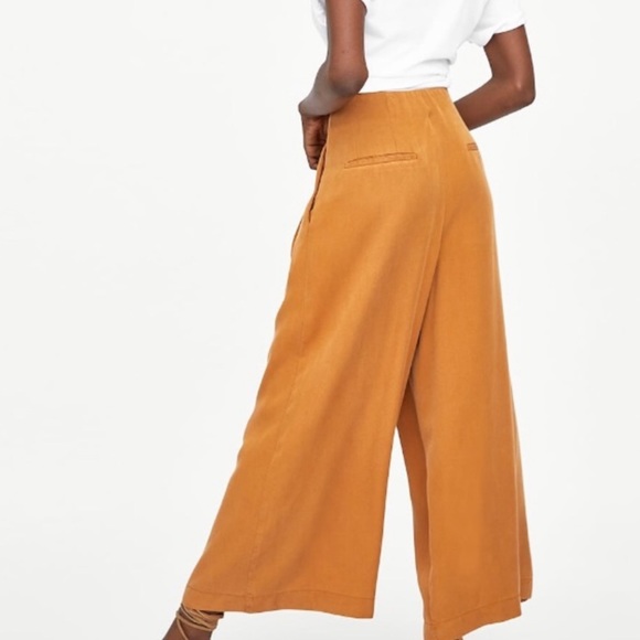 Zara orange wide leg button front palazzo pants - Picture 3 of 4